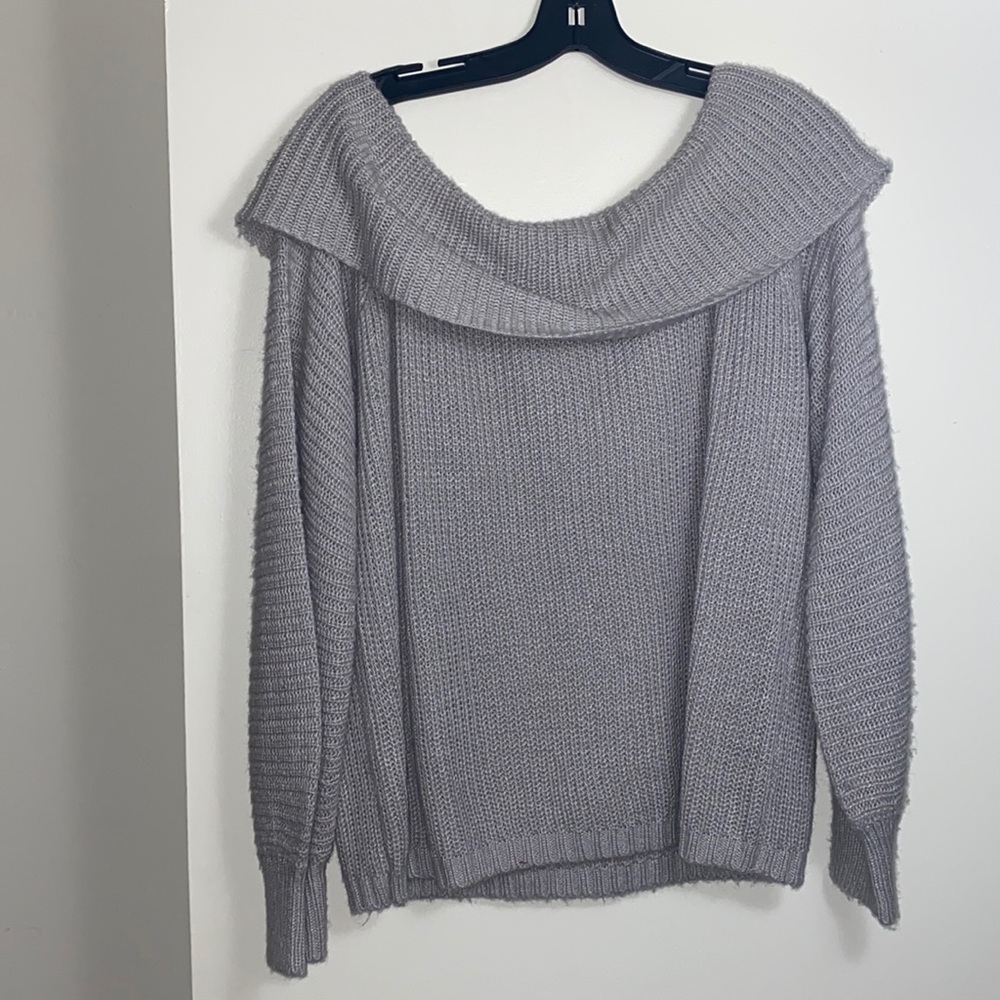 Off the shoulder grey XL sweater